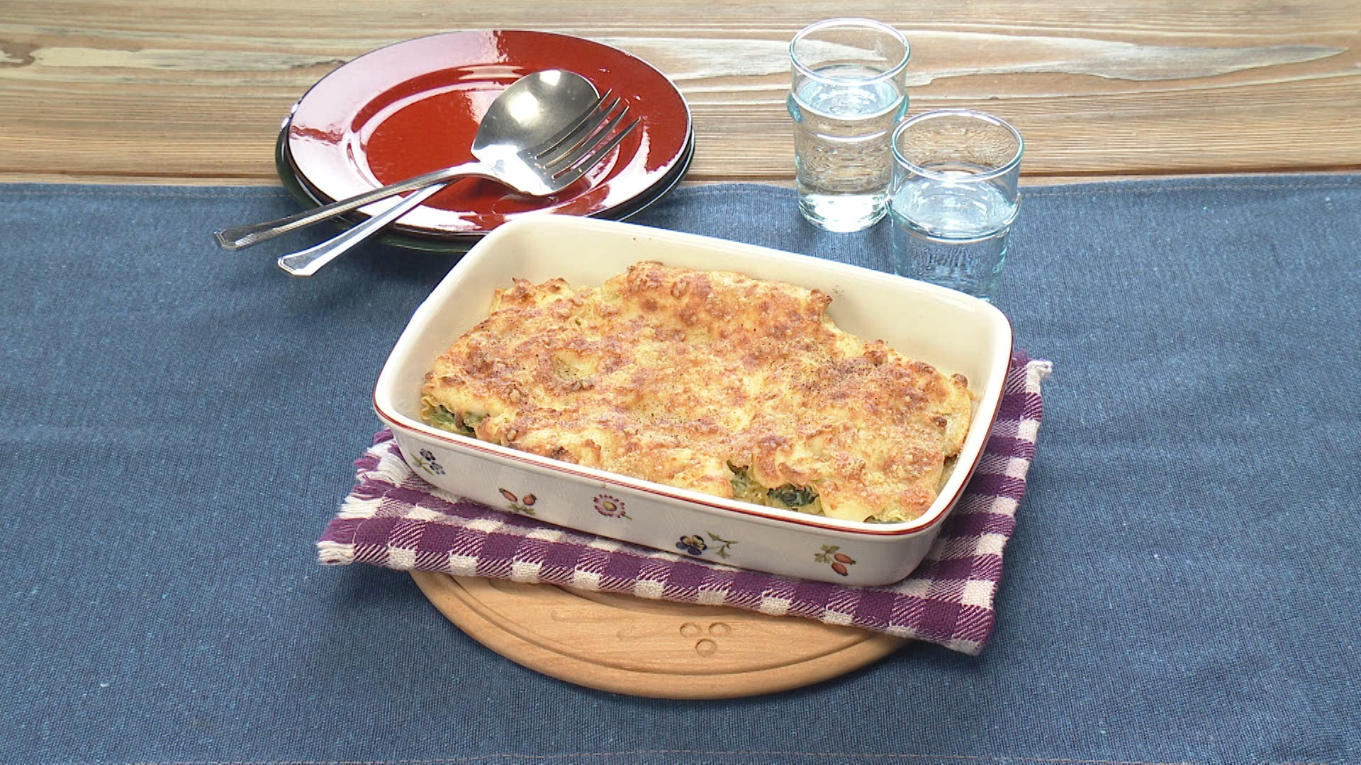 ほうれん草とリコッタチーズのカネロニ