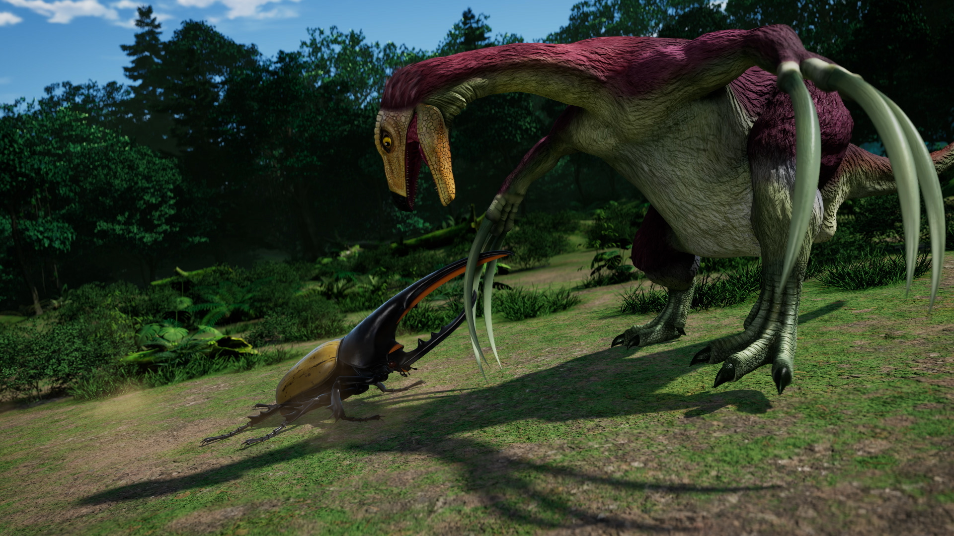 【バトルロワイヤル第1試合】オウギワシ VS テリジノサウルス VS ヘラクレスオオカブト