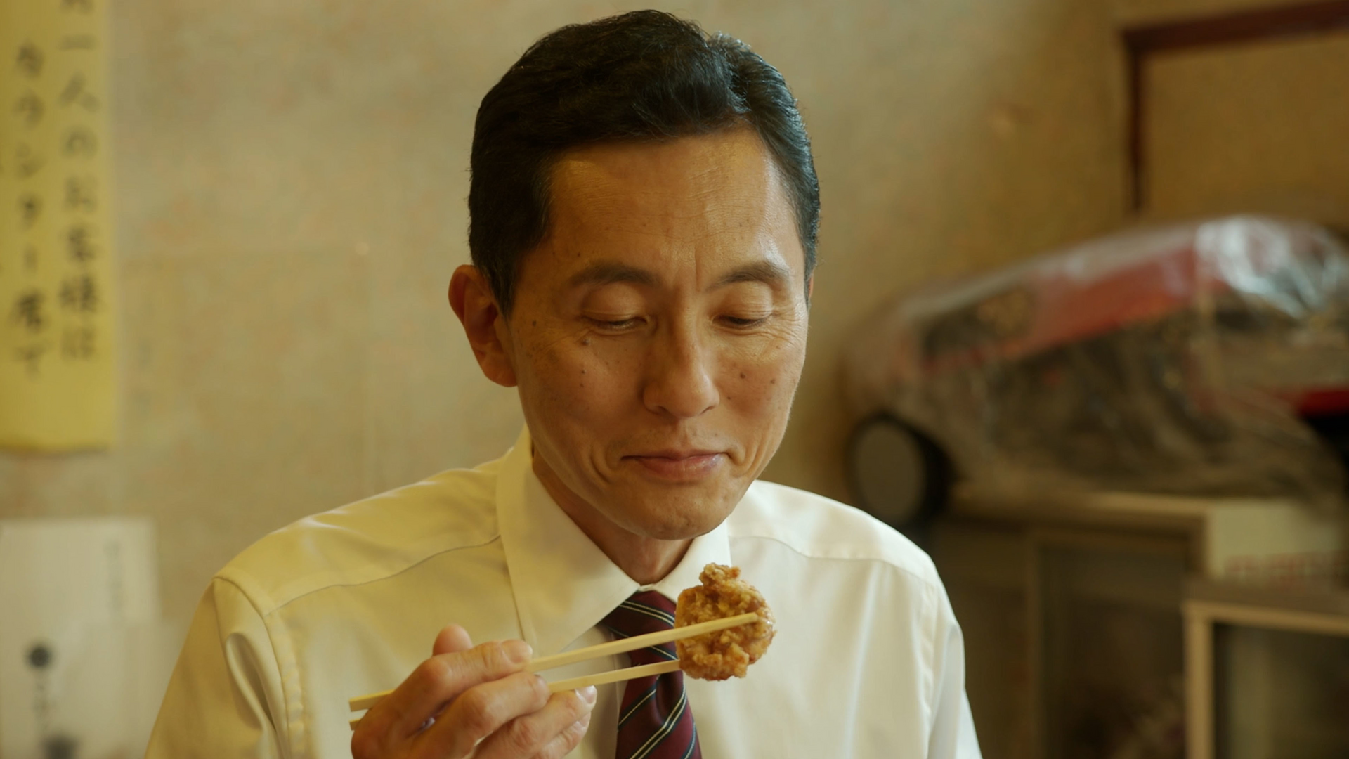 東京都豊島区南長崎の肉とナスの醤油炒め定食と鳥唐揚げ