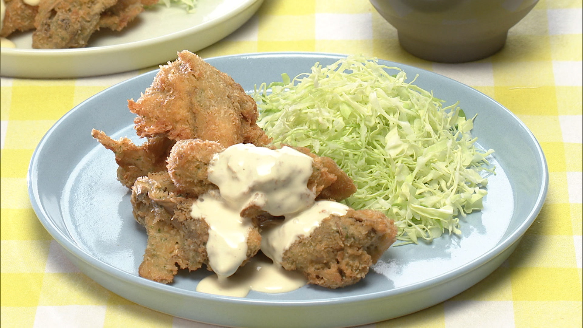 舞茸のフライ オイスターレモンマヨ