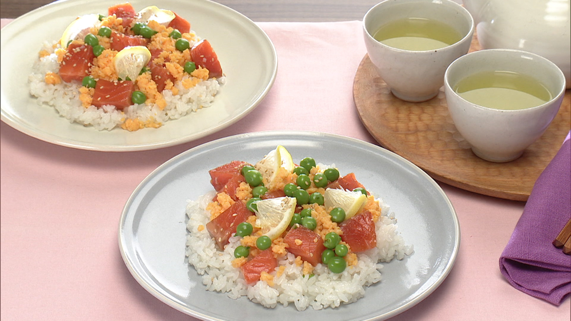 サーモンとグリンピースのレモンちらしずし