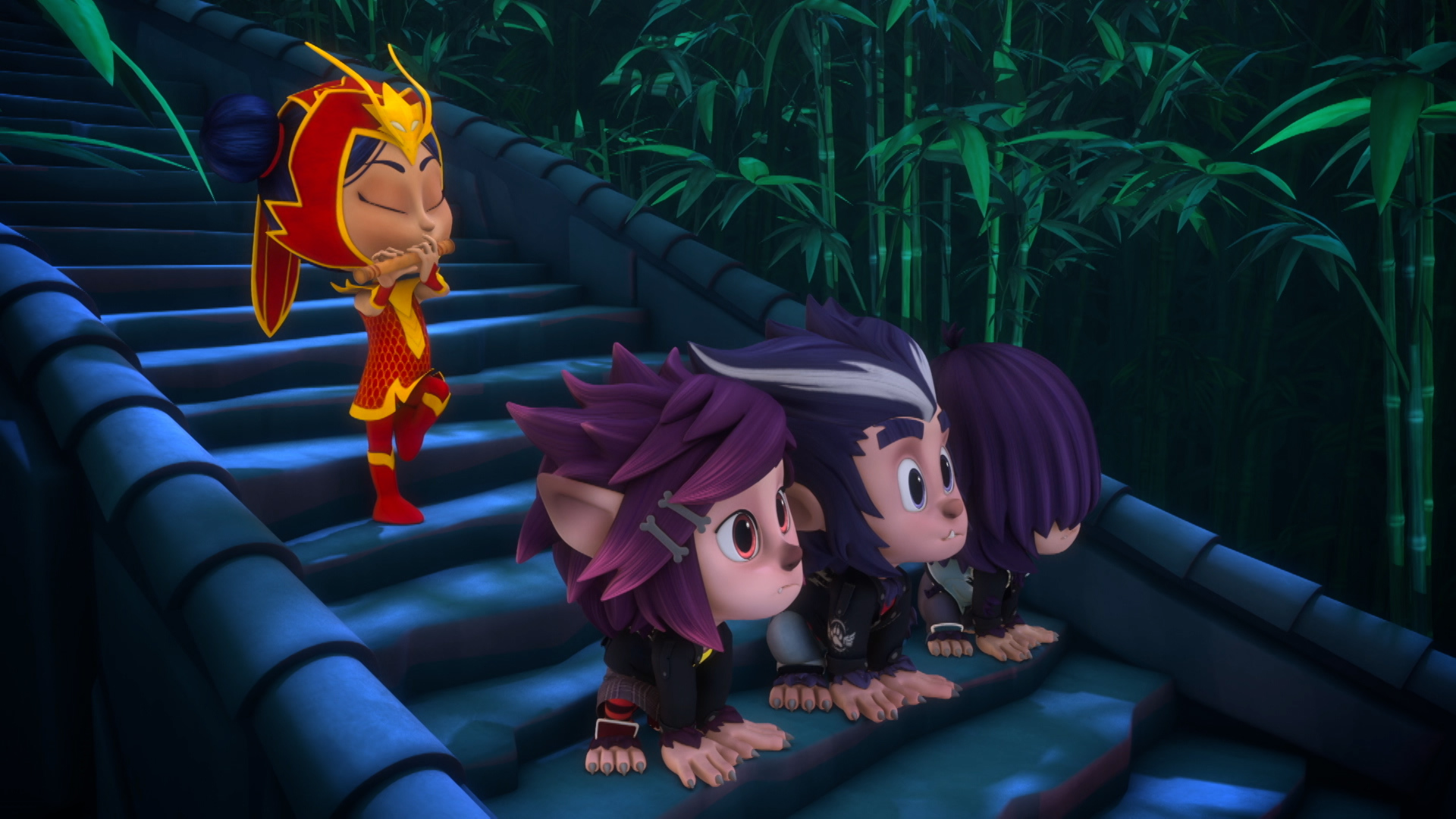 (吹) 【パジャマスク】「オオカミだん やまへいく」