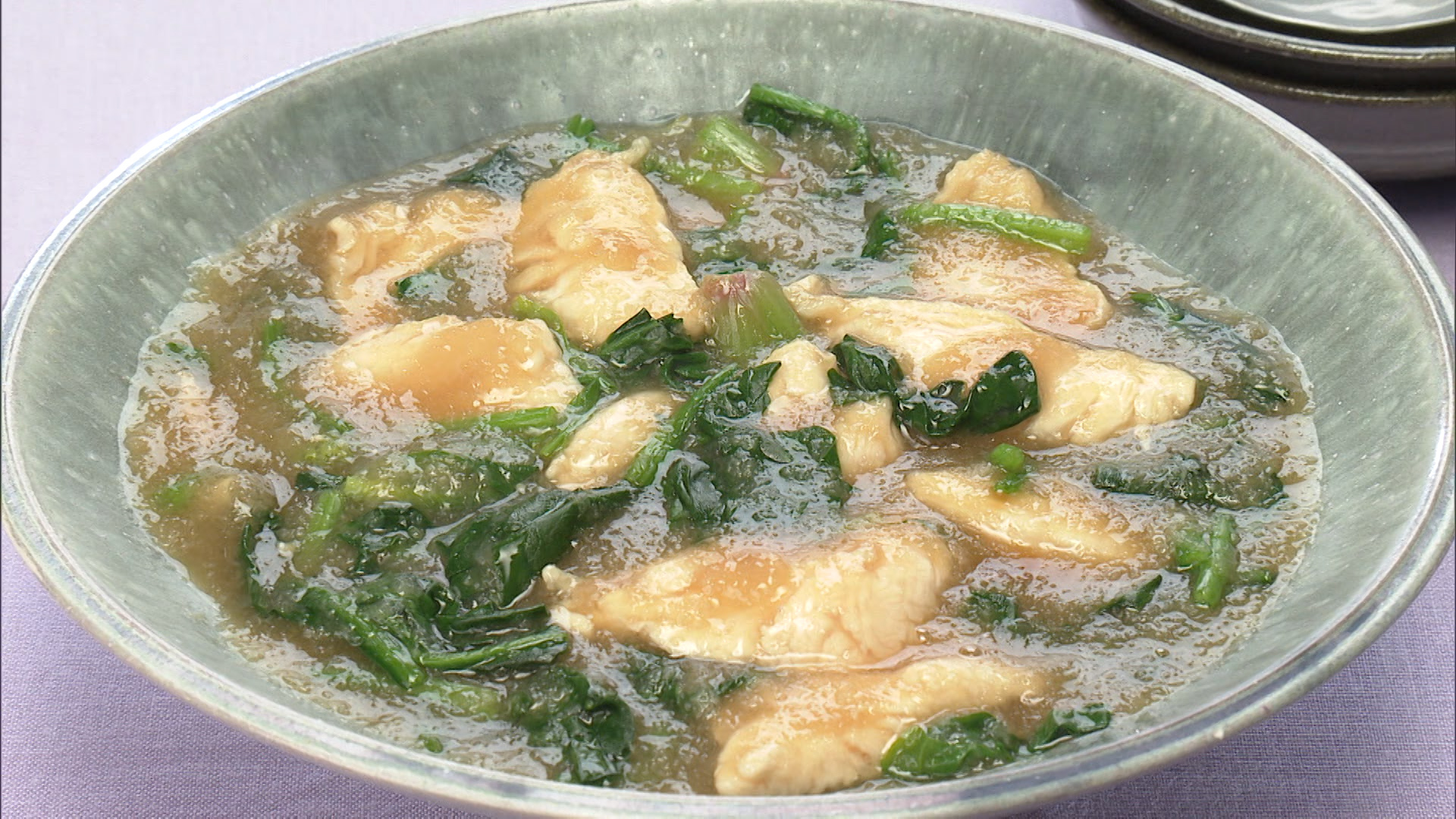 ささ身と青菜の汁だくみぞれ煮