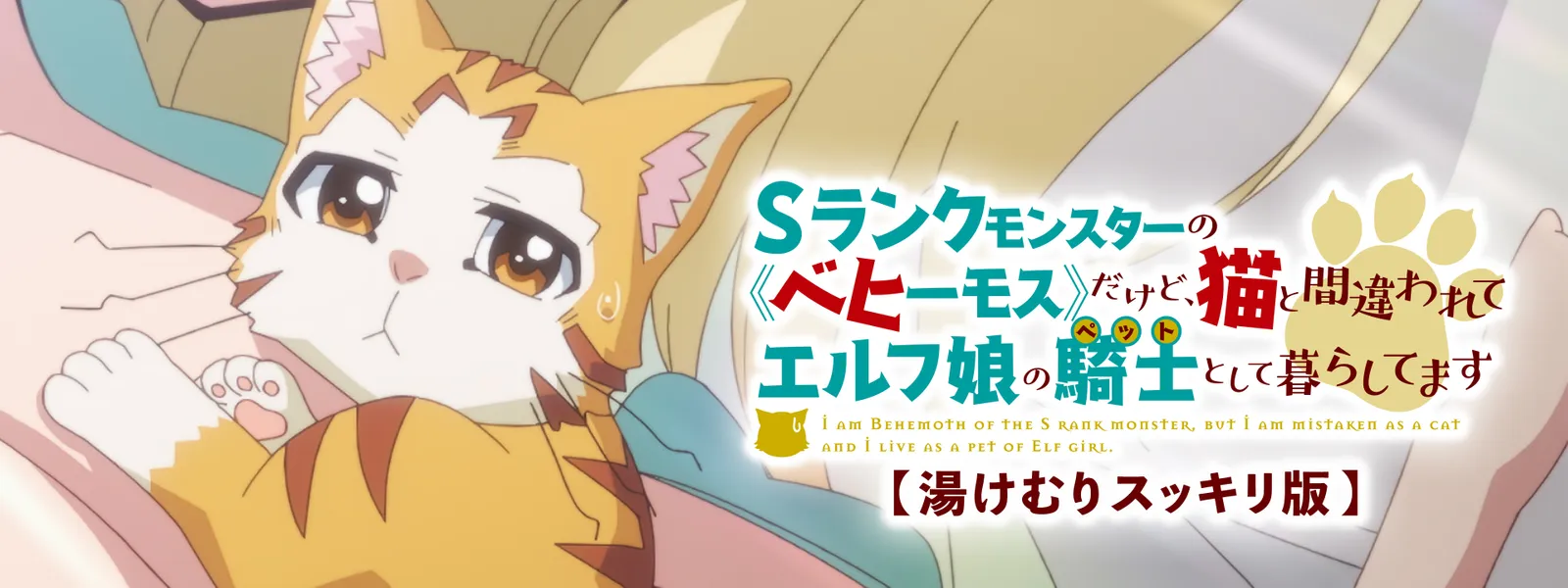 Sランクモンスターの《ベヒーモス》だけど、猫と間違われてエルフ娘の騎士 (ペット) として暮らしてます【湯けむりスッキリ版】 - サムネイル