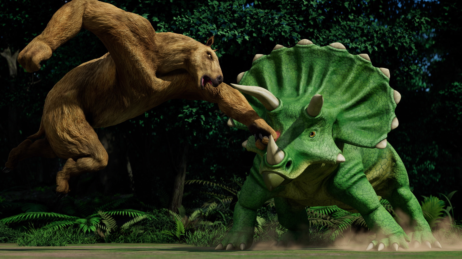 【バトルロワイヤル第2試合】ティタノボア VS カリコテリウム VS トリケラトプス